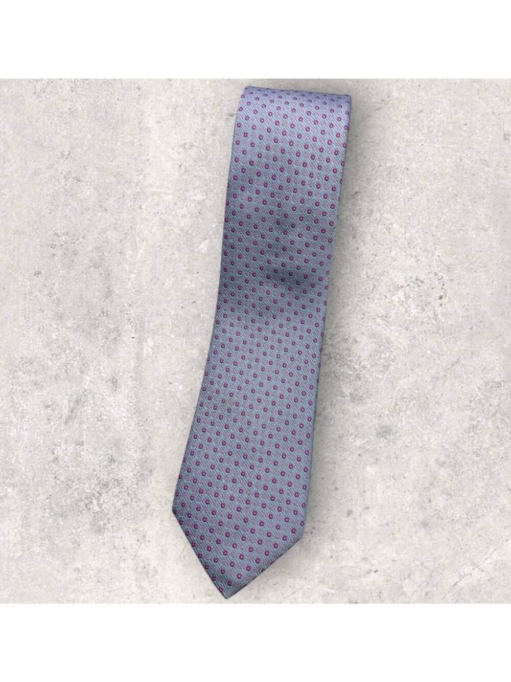 TED BAKER Silk Tie ITALY Purple Pink Geometric W:3.2" EUC